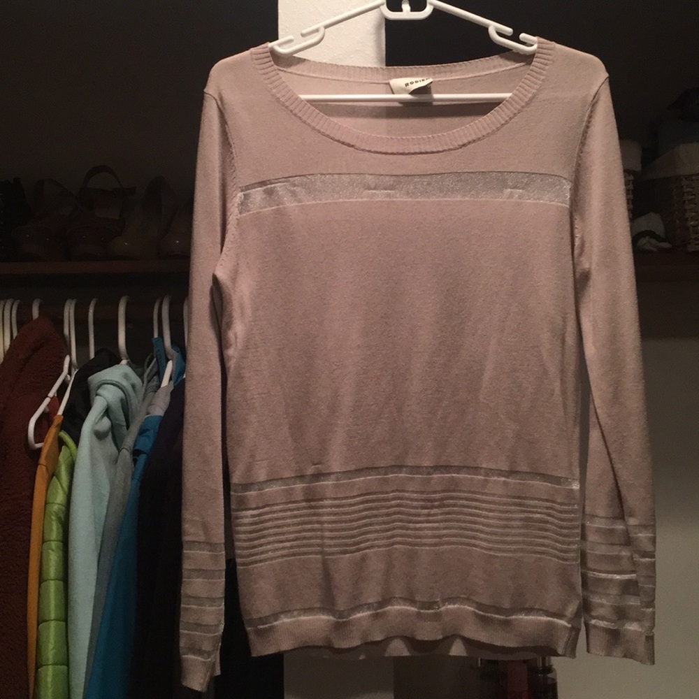 Gray Rodier Long Sleeve with Sheer Stripes